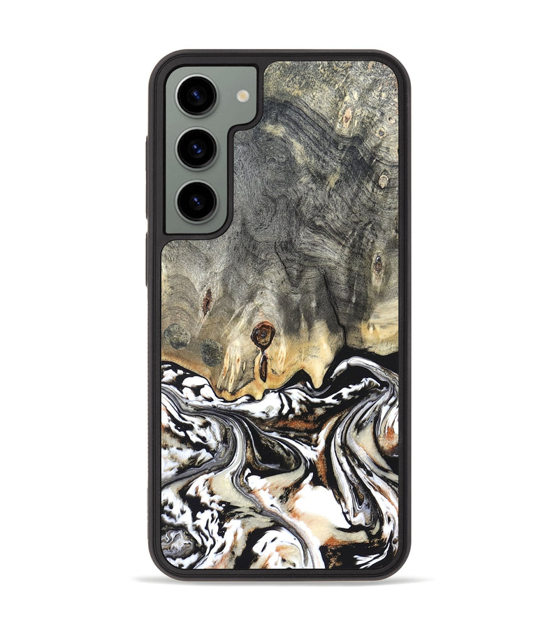 Galaxy S23 Plus Wood Phone Case - Merle (Black & White, 820401)