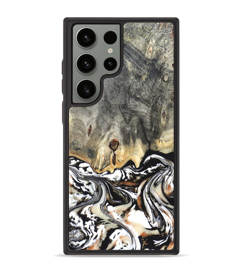 Galaxy S23 Ultra Wood Phone Case - Merle (Black & White, 820401)