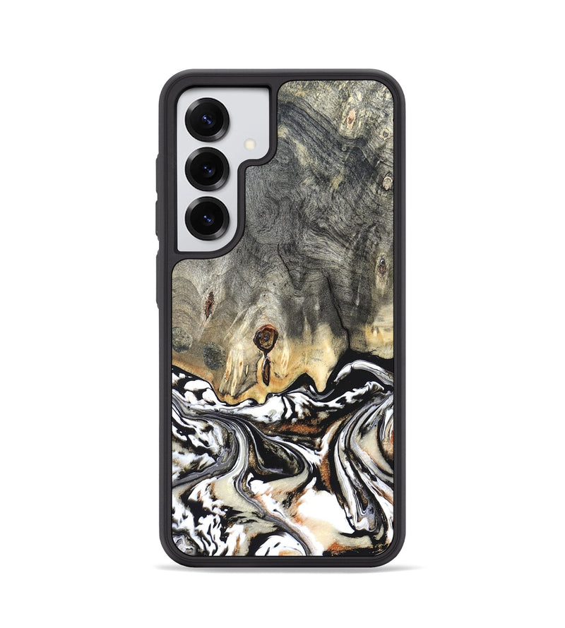 Galaxy S25 Wood Phone Case - Merle (Black & White, 820401)