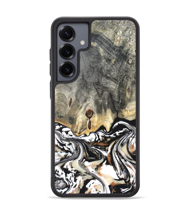 Galaxy S25 Plus Wood Phone Case - Merle (Black & White, 820401)