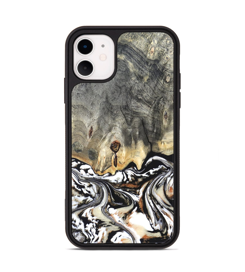 iPhone 11 Wood Phone Case - Merle (Black & White, 820401)