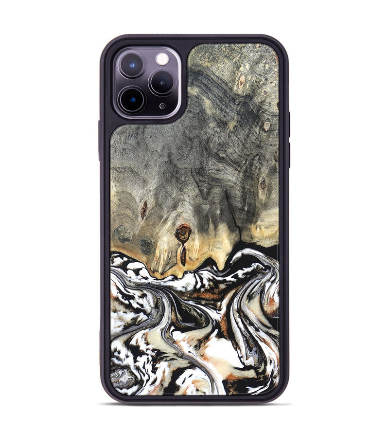 iPhone 11 Pro Max Wood Phone Case - Merle (Black & White, 820401)