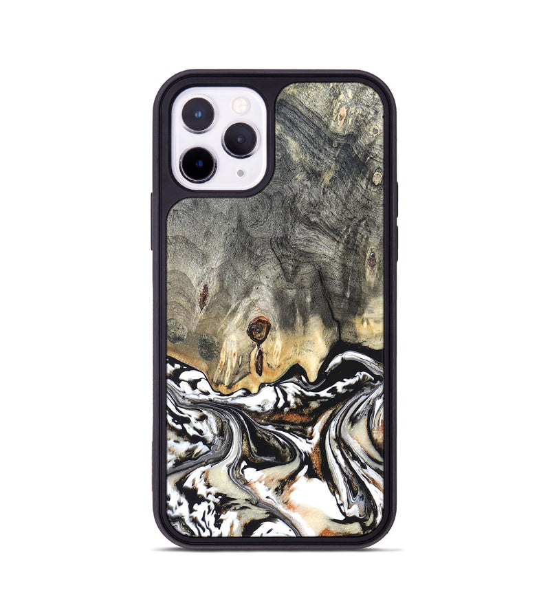iPhone 11 Pro Wood Phone Case - Merle (Black & White, 820401)
