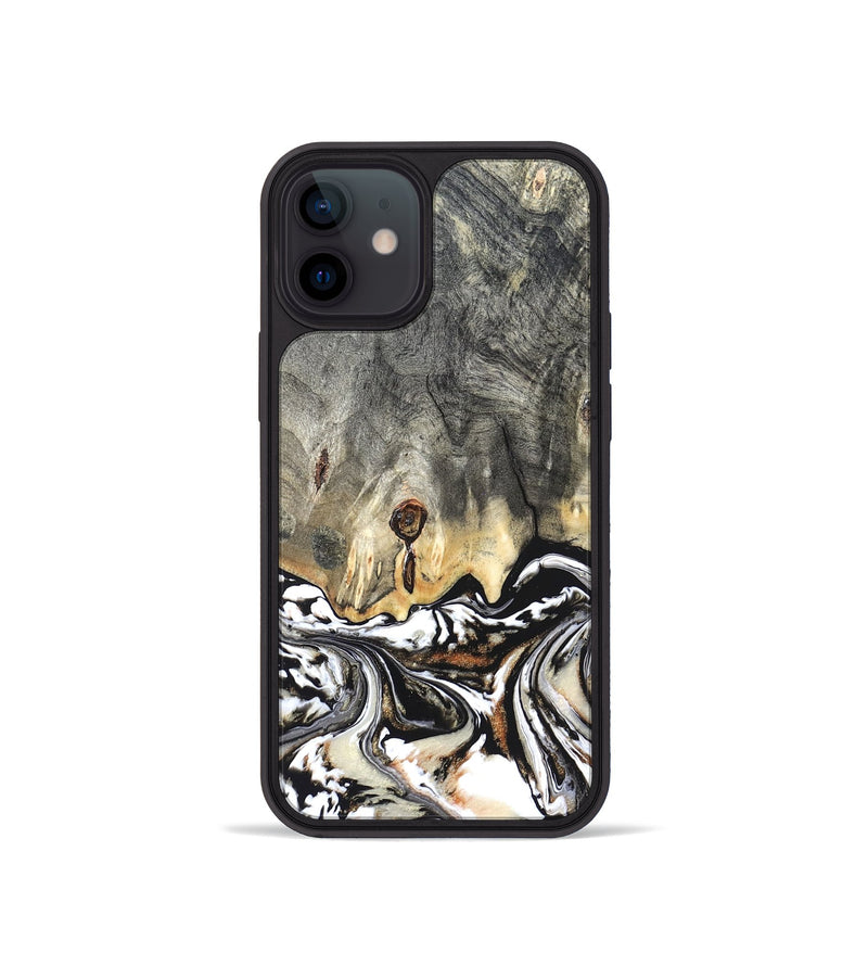 iPhone 12 mini Wood Phone Case - Merle (Black & White, 820401)