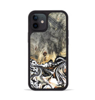 iPhone 12 Wood Phone Case - Merle (Black & White, 820401)