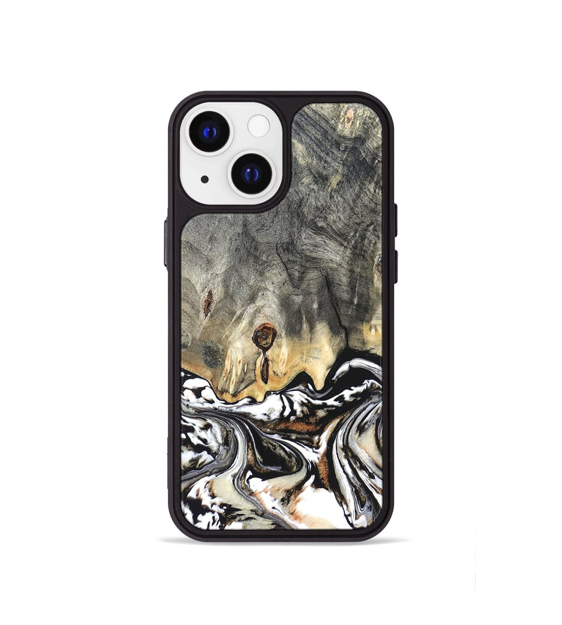 iPhone 13 mini Wood Phone Case - Merle (Black & White, 820401)