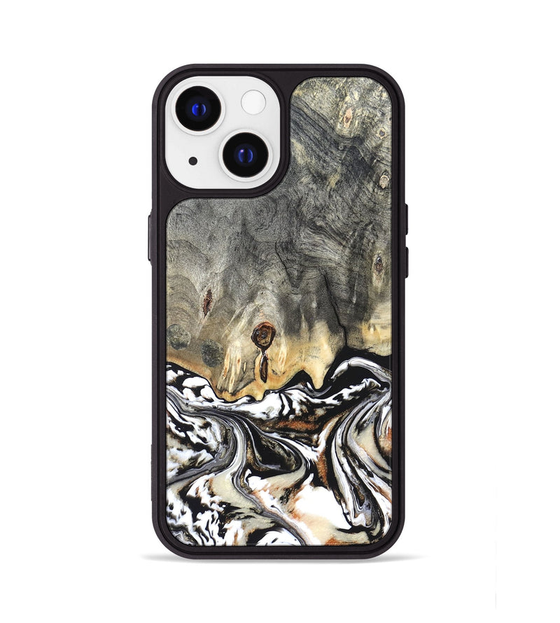 iPhone 13 Wood Phone Case - Merle (Black & White, 820401)
