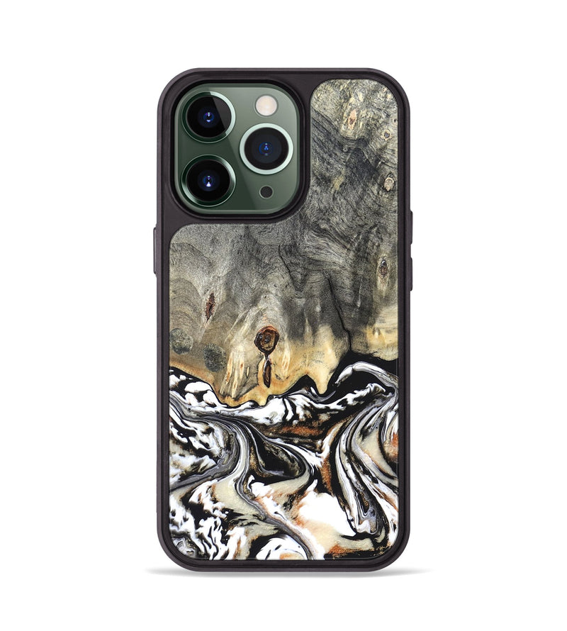 iPhone 13 Pro Wood Phone Case - Merle (Black & White, 820401)