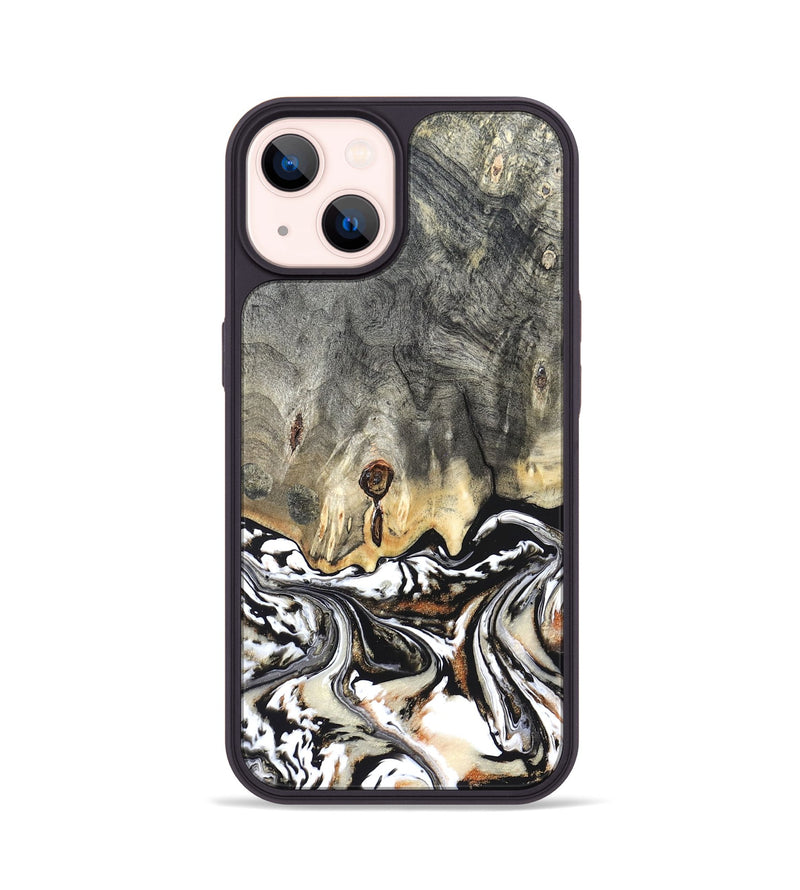 iPhone 14 Wood Phone Case - Merle (Black & White, 820401)