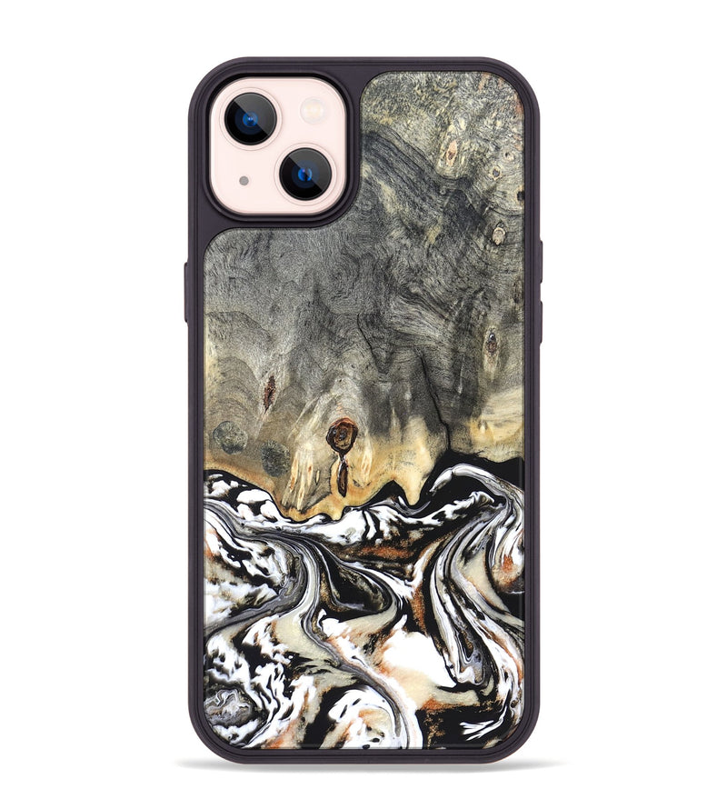 iPhone 14 Plus Wood Phone Case - Merle (Black & White, 820401)