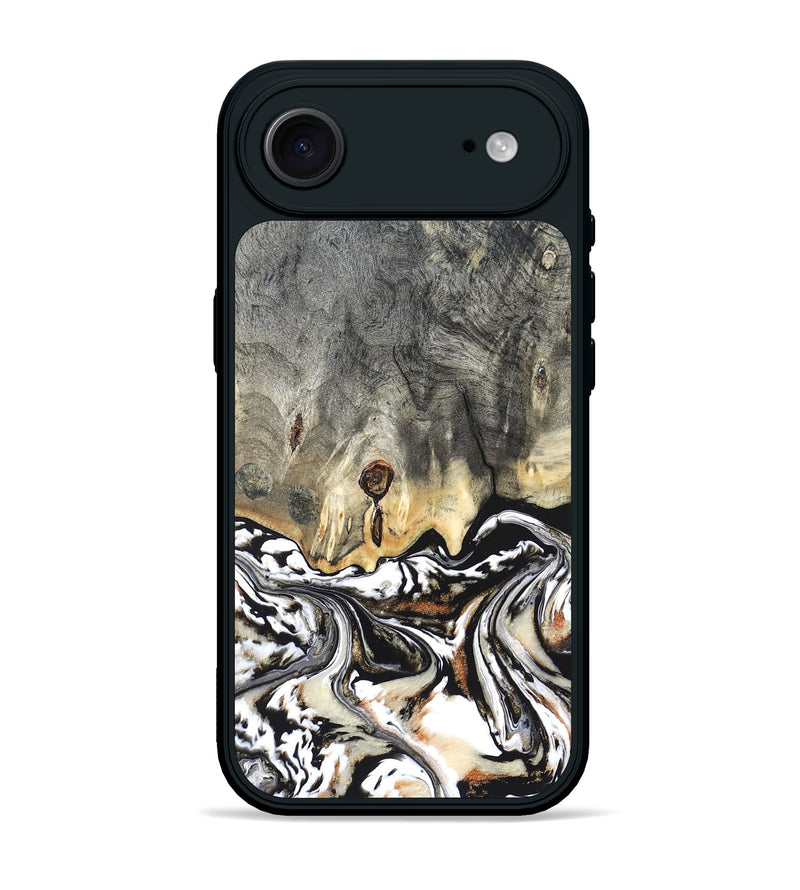 iPhone 17 Air Wood Phone Case - Merle (Black & White, 820401)