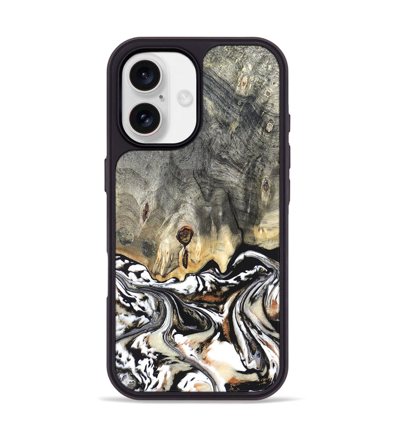 iPhone 17 Wood Phone Case - Merle (Black & White, 820401)