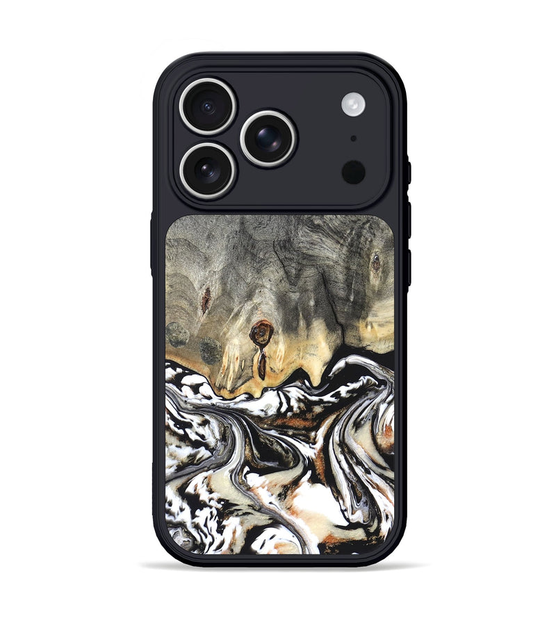 iPhone 17 Pro Wood Phone Case - Merle (Black & White, 820401)