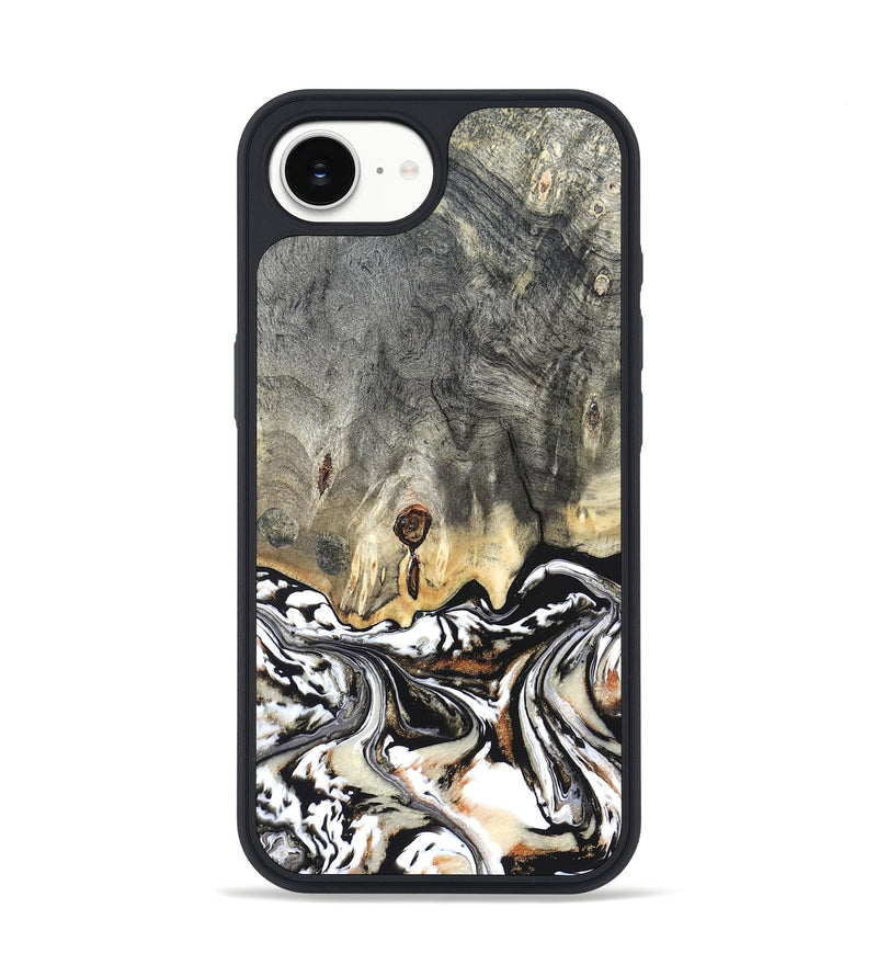 iPhone 17e Wood Phone Case - Merle (Black & White, 820401)
