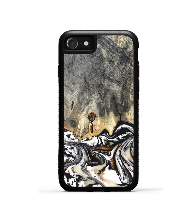 iPhone SE Wood Phone Case - Merle (Black & White, 820401)