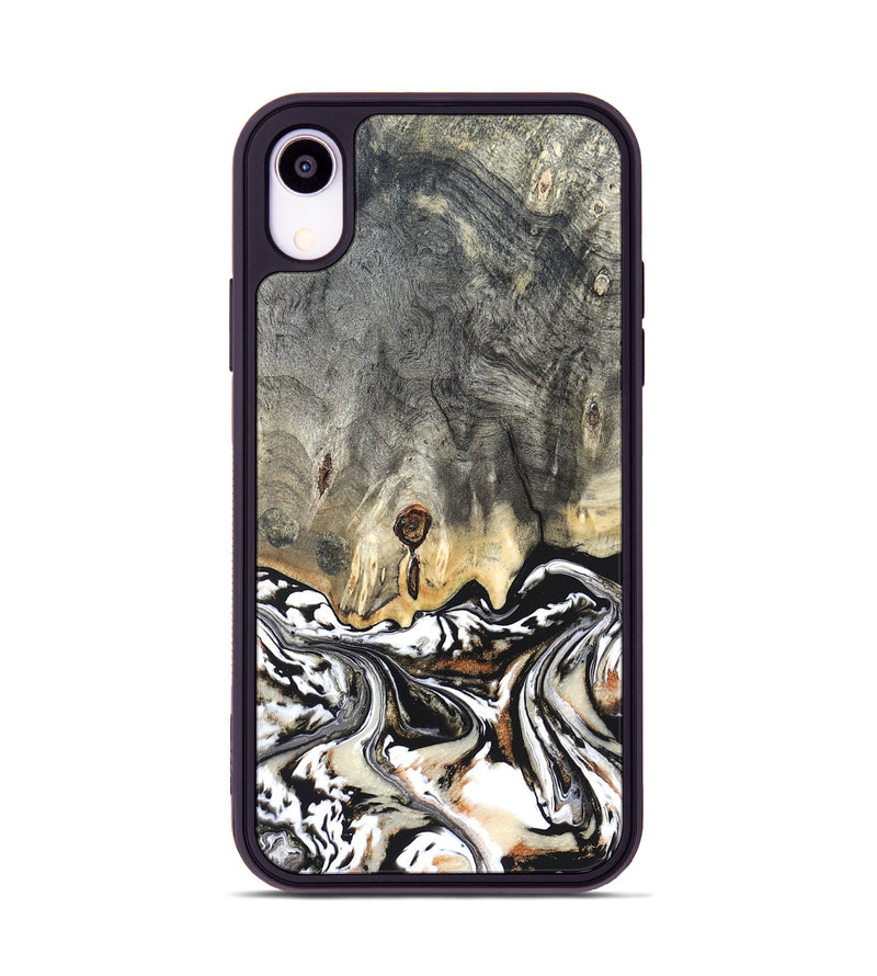 iPhone Xr Wood Phone Case - Merle (Black & White, 820401)