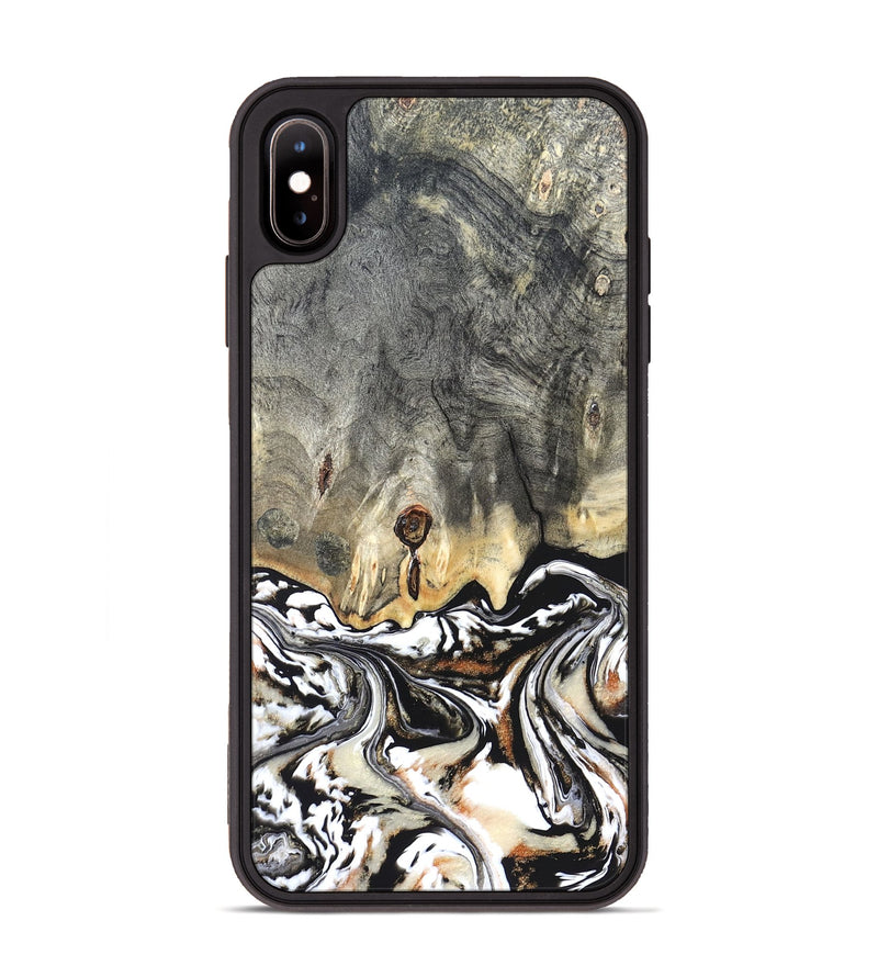 iPhone Xs Max Wood Phone Case - Merle (Black & White, 820401)