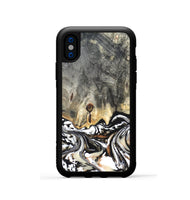 iPhone Xs Wood Phone Case - Merle (Black & White, 820401)