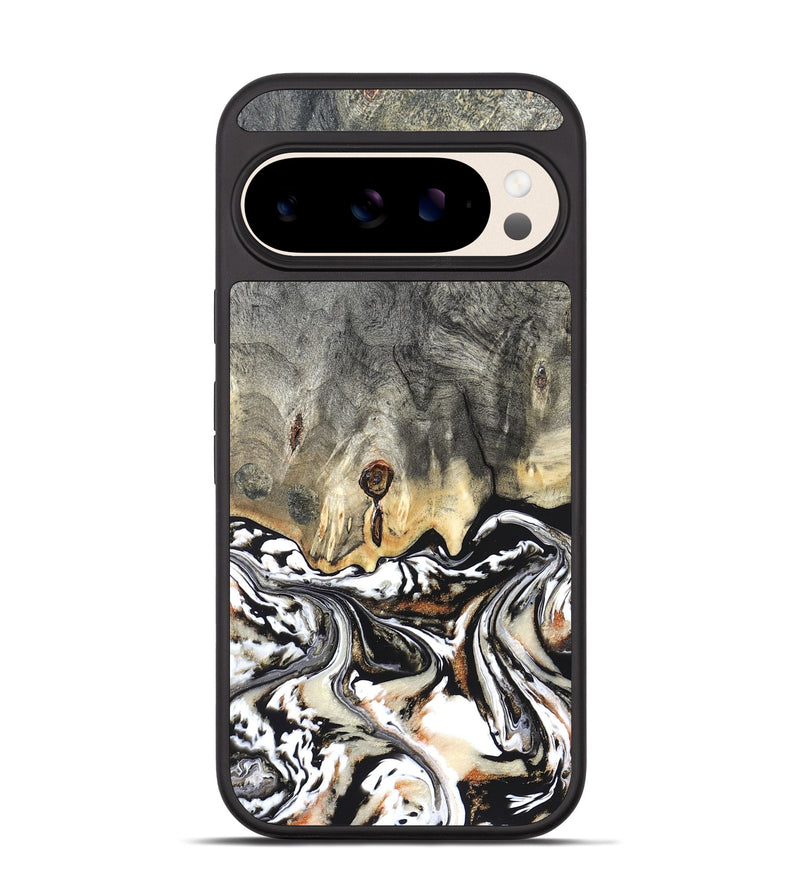 Pixel 10 Pro Wood Phone Case - Merle (Black & White, 820401)