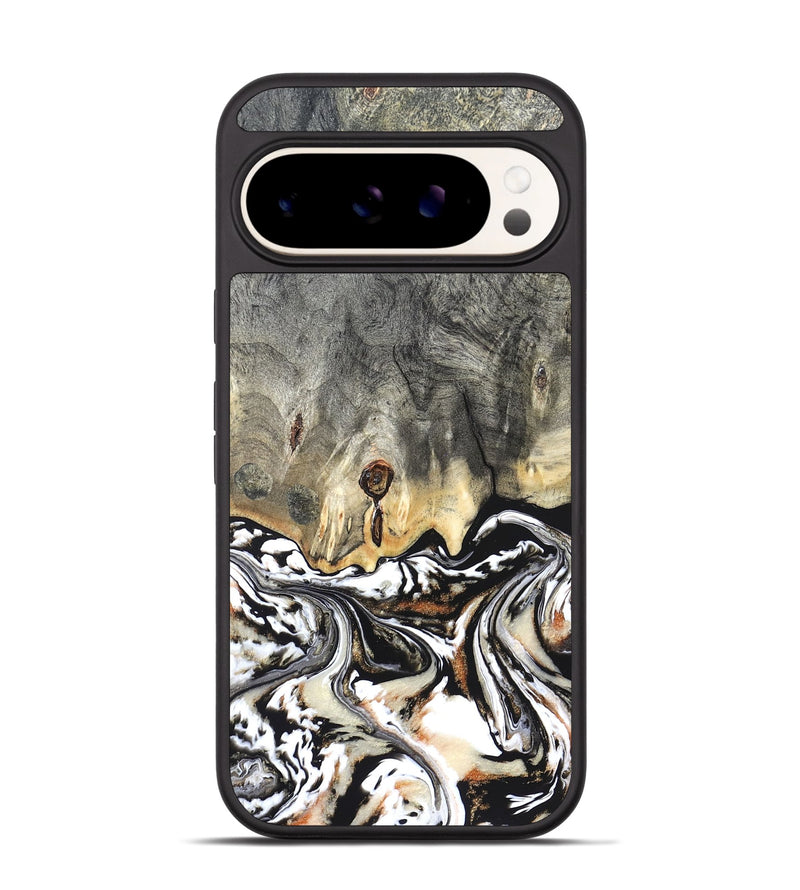 Pixel 9 Wood Phone Case - Merle (Black & White, 820401)
