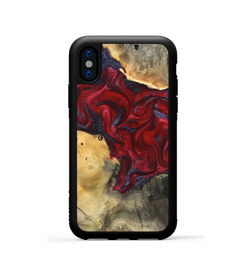 iPhone Xs Wood Phone Case - Dream (Red, 820406)