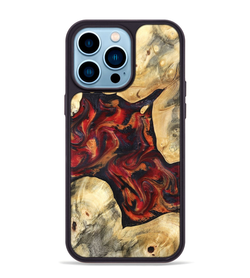 iPhone 14 Pro Max Wood Phone Case - Aylani (Red, 820408)
