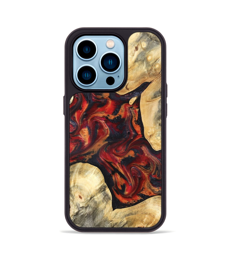 iPhone 14 Pro Wood Phone Case - Aylani (Red, 820408)