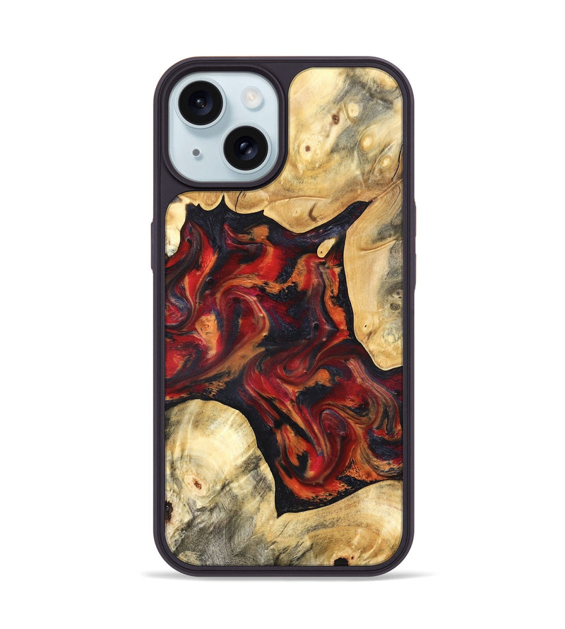 iPhone 15 Wood Phone Case - Aylani (Red, 820408)