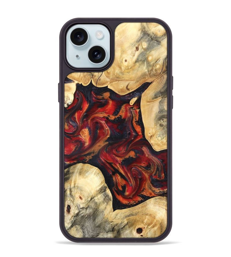 iPhone 15 Plus Wood Phone Case - Aylani (Red, 820408)