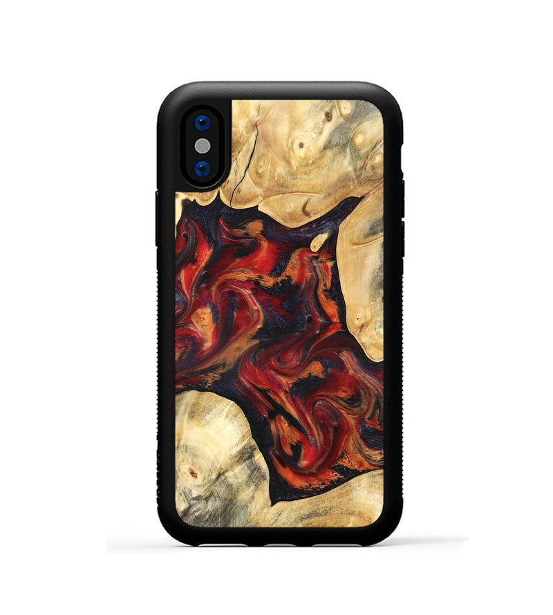 iPhone Xs Wood Phone Case - Aylani (Red, 820408)
