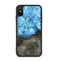 iPhone Xs Max Wood Phone Case - Laci (Blue, 820409)