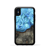 iPhone Xs Wood Phone Case - Laci (Blue, 820409)