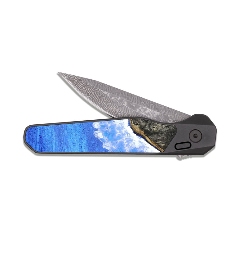 EDC Dark Damascus Wood Pocket Knife - Betty (Coastal, 820416)