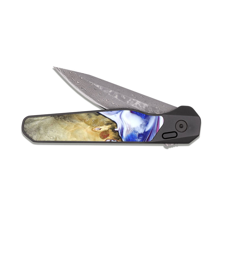 EDC Dark Damascus Wood Pocket Knife - Stone (Merica, 820452)