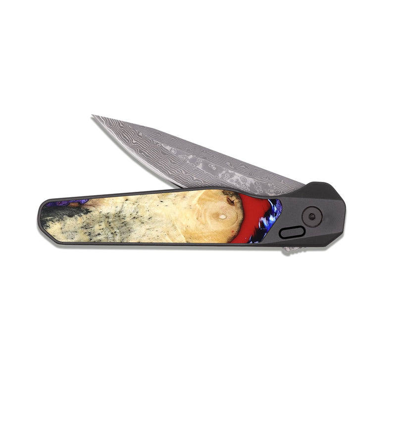 EDC Dark Damascus Wood Pocket Knife - Verla (Merica, 820453)