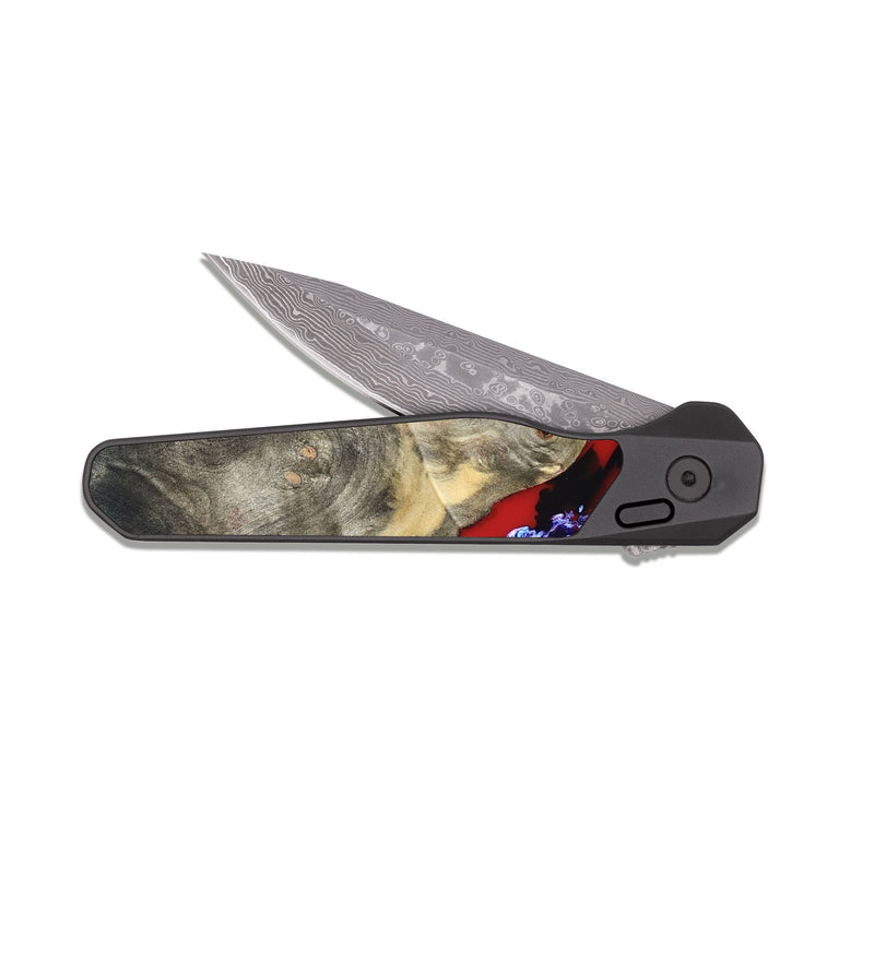 EDC Dark Damascus Wood Pocket Knife - Connie (Merica, 820462)