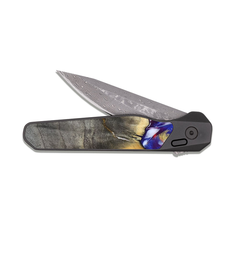EDC Dark Damascus Wood Pocket Knife - Brinley (Merica, 820478)
