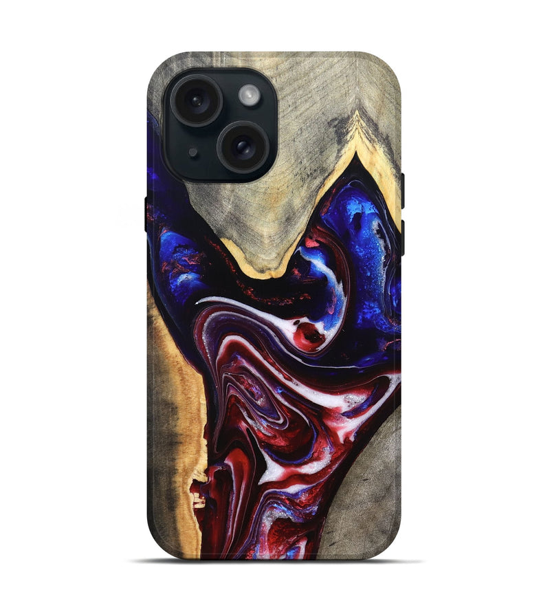 iPhone 15 Wood Live Edge Phone Case - Jess (Merica, 820483)