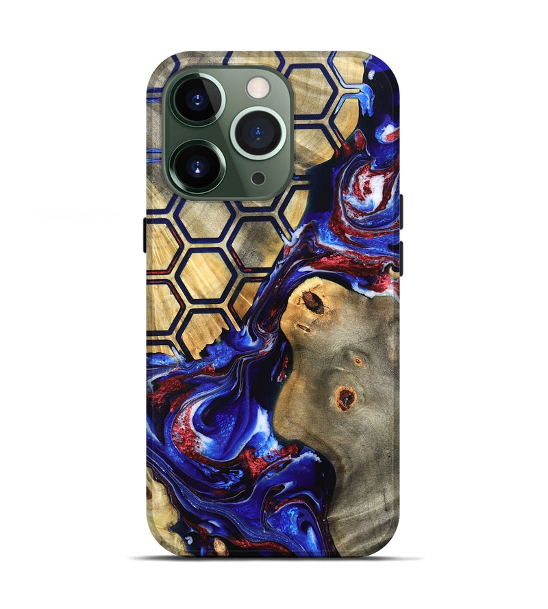 iPhone 13 Pro Wood Live Edge Phone Case - Caleigh (Merica, 820490)