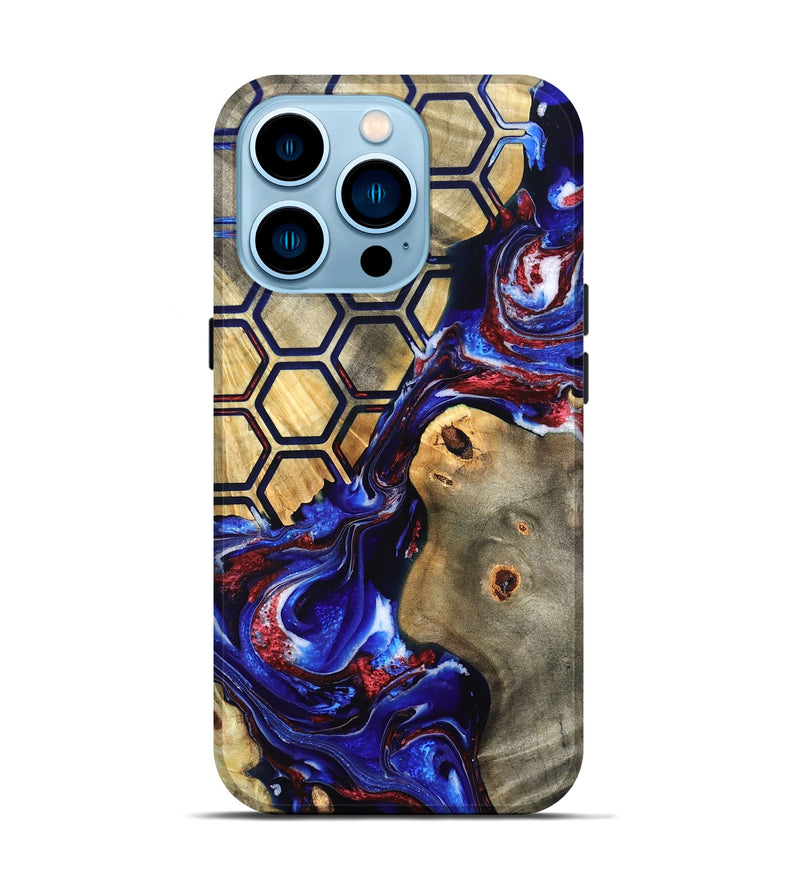 iPhone 14 Pro Wood Live Edge Phone Case - Caleigh (Merica, 820490)