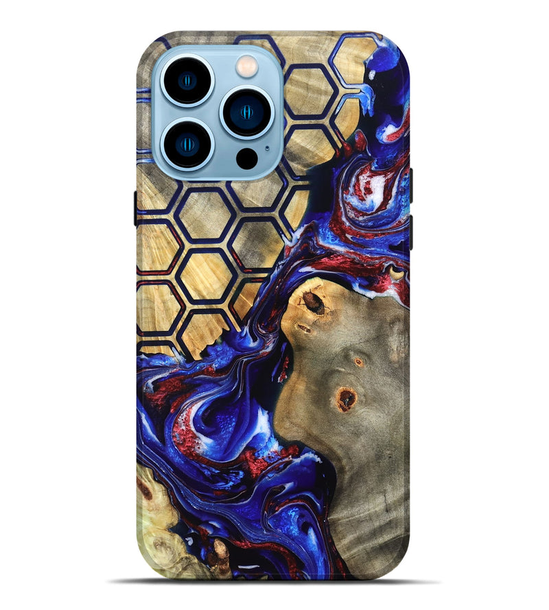 iPhone 14 Pro Max Wood Live Edge Phone Case - Caleigh (Merica, 820490)