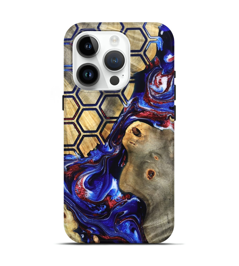 iPhone 15 Pro Wood Live Edge Phone Case - Caleigh (Merica, 820490)