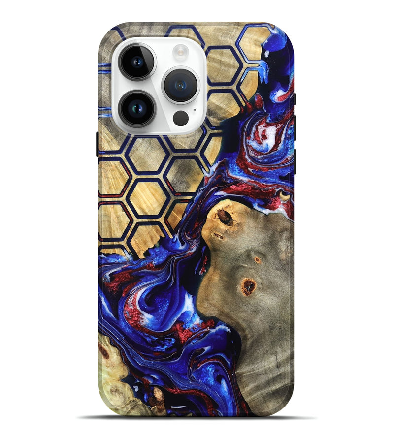 iPhone 15 Pro Max Wood Live Edge Phone Case - Caleigh (Merica, 820490)