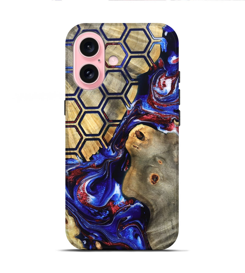 iPhone 16 Wood Live Edge Phone Case - Caleigh (Merica, 820490)