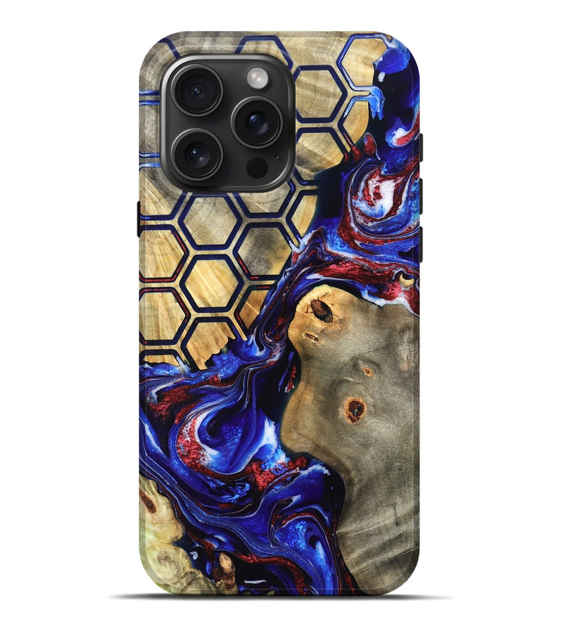 iPhone 16 Pro Max Wood Live Edge Phone Case - Caleigh (Merica, 820490)