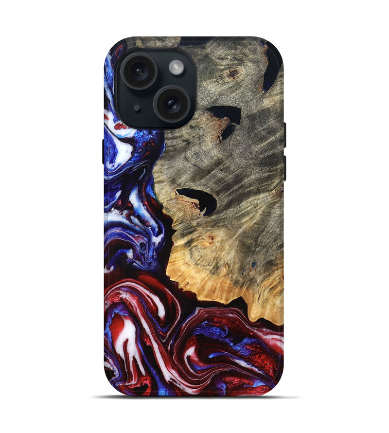iPhone 15 Wood Live Edge Phone Case - Minerva (Merica, 820491)