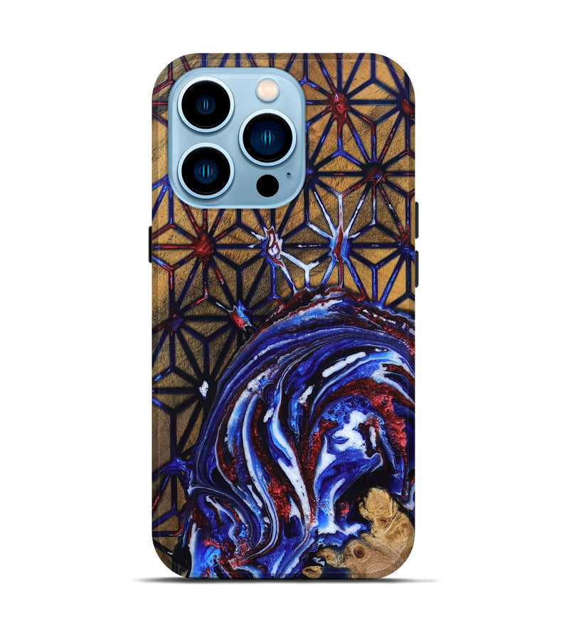 iPhone 14 Pro Wood Live Edge Phone Case - Frank (Merica, 820492)