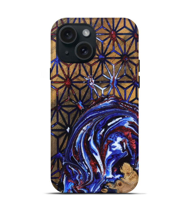 iPhone 15 Wood Live Edge Phone Case - Frank (Merica, 820492)