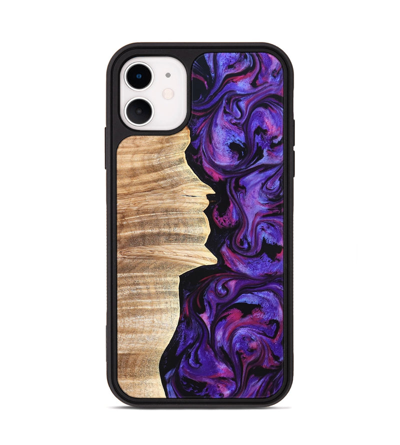 iPhone 11 Wood Phone Case - Ariana (Purple, 820495)