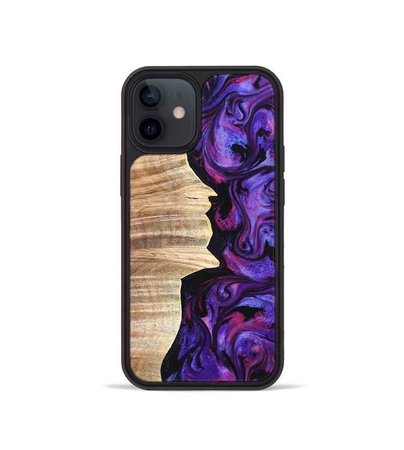 iPhone 12 mini Wood Phone Case - Ariana (Purple, 820495)